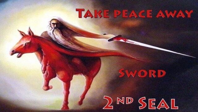 Second Seal,Red Horse,Sword,Take peace away,Seven Seals,Book of Revelation,Revelation Chapter 6,Apocalypse,four Horsemen,4 Horsemen